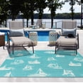 thumbnail image 3 of Unique Loom Outdoor Coastal Collection Area Rug - Flotilla (7' 10" Square Teal/Ivory), 3 of 8