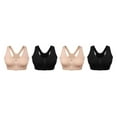 thumbnail image 2 of kurtrusly 2pieces Versatile Performance With Wide Application Sports Bra Seamless black+skin color S 2Set, 2 of 6