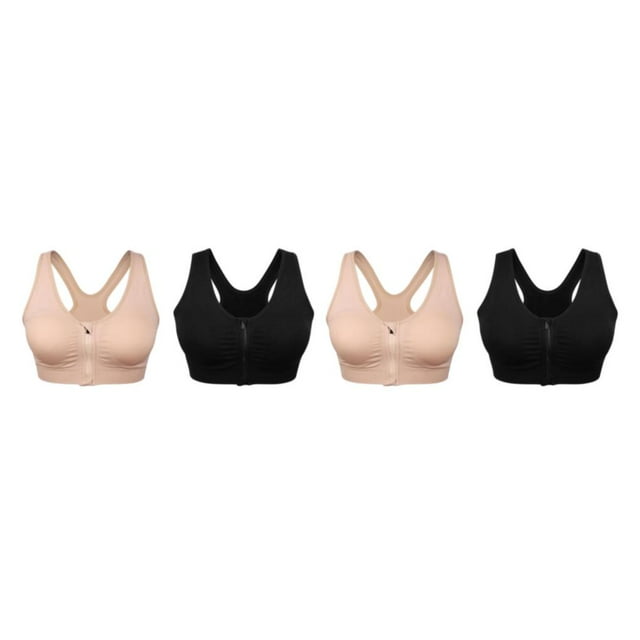 kurtrusly 2pieces Versatile Performance With Wide Application Sports Bra Seamless black+skin color M 2Set