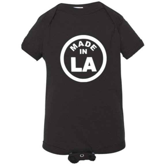 PleaseMeTees™ Baby From Born Made In Louisiana LA Logo Label HQ Jumpsuit