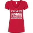 thumbnail image 3 of Inktastic I Wear Red for My Grandson Remember Everyone Deployed Women's V-Neck T-Shirt, 3 of 5