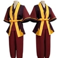 thumbnail image 2 of Disfraz de Avatar Zuko para hombre adulto, pantalón y parte superior, cinturón, pelucas, fantasía, juego de rol, Halloween, carnaval, disfraz, 2 of 5