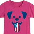 thumbnail image 3 of Instant Message - 4th of July - Dog Tongue American Flag - Toddler & Youth Girls Short Sleeve Graphic T-Shirt, 3 of 6
