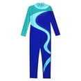 thumbnail image 5 of Sholeno Kids Girls One Piece Bodysuit Full Body Skating Jumpsuit Gymnastics Unitard Ballet Dance Leotards Blue Green&Blue 12, 5 of 7