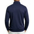 thumbnail image 4 of Men's Stand Collar Full Zip Jacket, Long Sleeve With Kangaroo Pocket, Regular Fit Contrast Sleeve Details, Office Outerwear For Male, 4 of 6