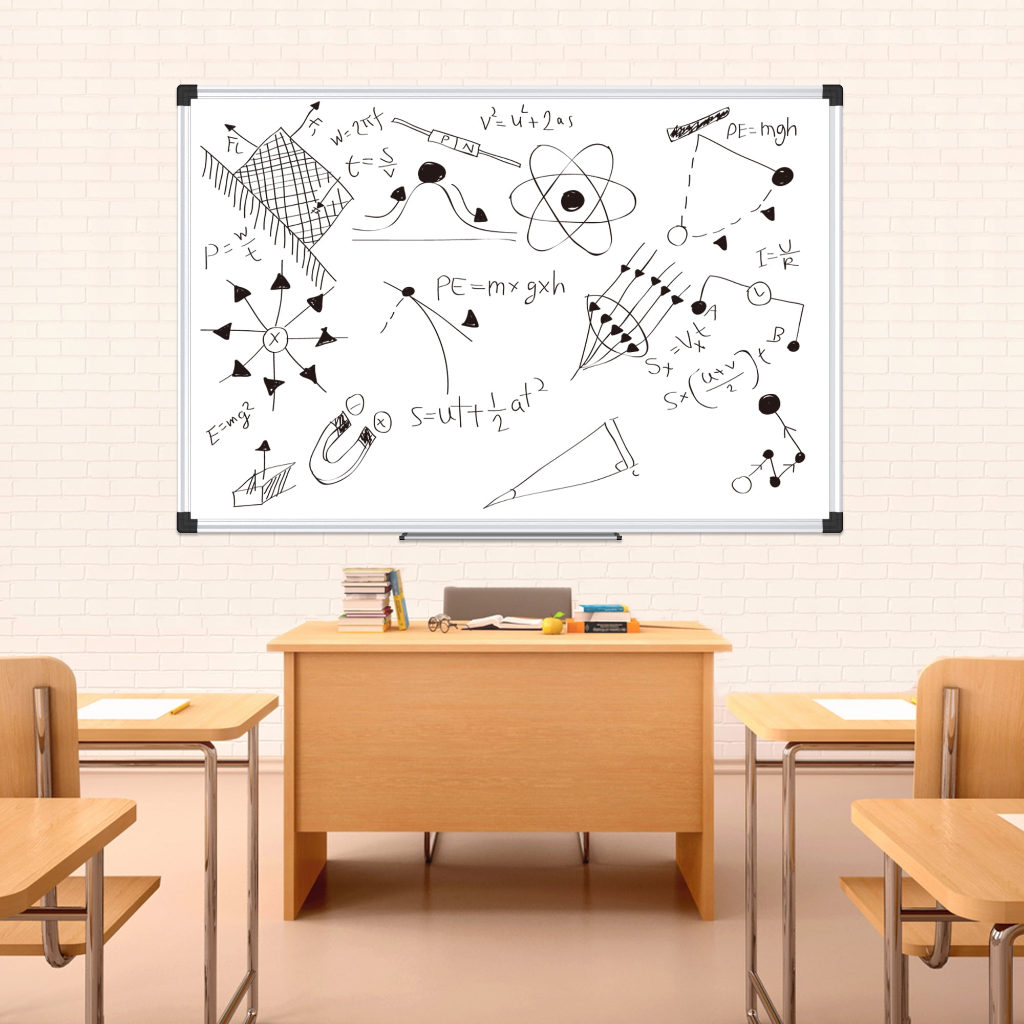 X BOARD White Board Dry Erase Board for Home School and Office Magnetic Board for Wall School Supplies, 48