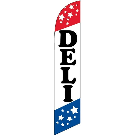 Deli Feather Banner Swooper Flag - NO WIND REQUIRED - Replacement FLAG ONLY