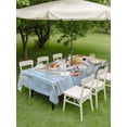 thumbnail image 5 of 60x84 Inch Outdoor Tablecloth with Umbrella Hole Zipper Rectangle Spring Flower Rectangular Tablecloths Outside Waterproof Vintage Floral Blue Wood Board Pastoral Patio Table Cover for Picnic Party, 5 of 8