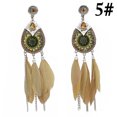 thumbnail image 2 of Women Earrings Retro Bohemian Artificial Feather Dangle Earrings Drop Earrings, 2 of 8