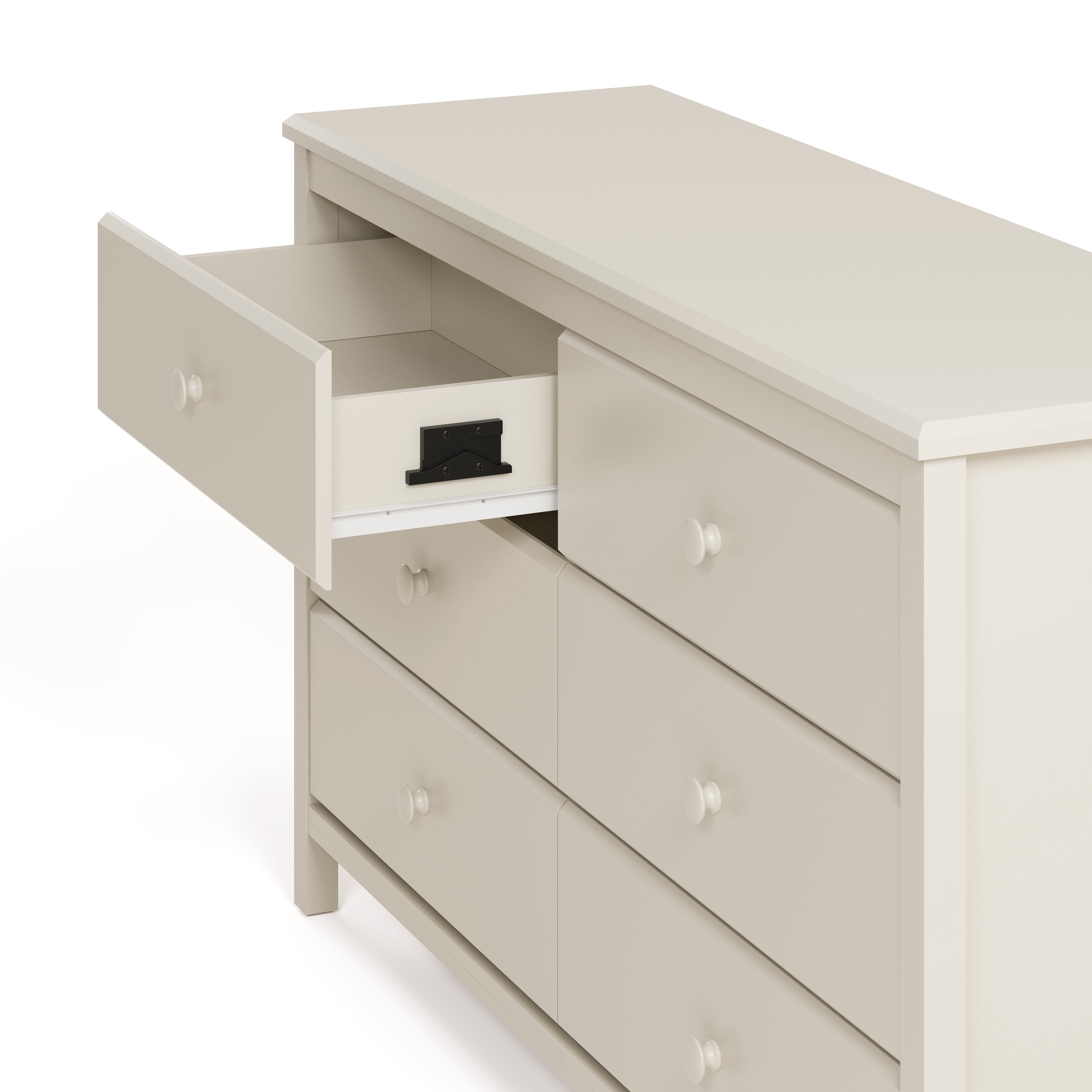 Storkcraft Alpine 6 Drawer Nursery Double Dresser, Frosted Oat