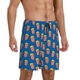 thumbnail image 2 of Kdxio Cute Popcorn Print Mens Sleep Shorts Bottoms Soft Comfy Pajama Wear Pants with Drawstring Pockets, 2 of 7