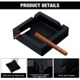 thumbnail image 3 of Cenicero cuadrado de 2 uds para cigarros al aire libre, cenicero de silicona de 6 pulgadas, cenicero para hombres, ceniceros profundos y frescos con 4 reposapiés de doble uso (negro), 3 of 5