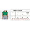 thumbnail image 2 of Femmes Été Casual Manches Courtes Chemisier Col Rond Tops Slim Fit Basique Tee-Shirt Vert S, 2 of 6