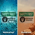 thumbnail image 6 of (2 Pack) Respirator Required With Symbol OSHA Safety First Sign 24 Inch X 18 Inch Plastic Sign, Weather Resistant, UV Protected for Workplace, Business, and Construction Site, Made in, 6 of 8