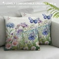 thumbnail image 3 of Creowell  Spring Floral Throw Pillow Covers 18 x 18 Inch Garden Flower Butterfly Decorative Pillows for Couch Sofa Garden Patio Decor, 3 of 5