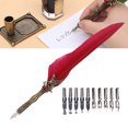 thumbnail image 1 of Juego de Plumas Pluma Vintage Juego de Plumas de Firma Pluma de Inmersión de Tinta de Caligrafía Antigua con 10 Puntas de Repuesto para Escribir Dibujar Firmar Decoración ANGGREK  Otros, 1 of 8