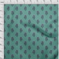 thumbnail image 3 of oneOone Cotton Cambric Dusty Teal Green Fabric Floral Block Dress Material Fabric Print Fabric By The Yard 56 Inch Wide, 3 of 4