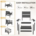 thumbnail image 2 of SERWALL 2PCS Outdoor HDPE Patio Couch Sets with Cushions, Weather-Resistant Patio Furniture for Poolside, Patio, Balcony, Porch & Backyard, Grey / Khaki, 2 of 5