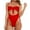 Red-43, variant on Lopeceal Women's Cut Out Drawstring One Piece Swimsuit Cheeky High Cut Bathing Suit