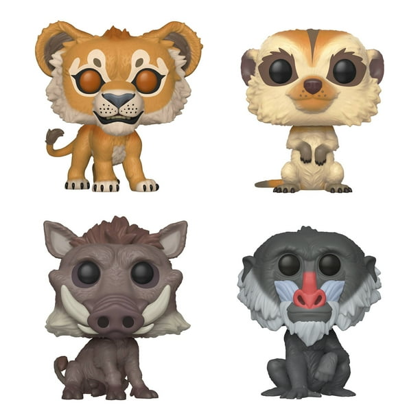 Promoten Zonnig commentaar Funko POP! Disney Lion King Live Collectors Set - Simba, Timon, Pumbaa,  Rafiki - Walmart.com