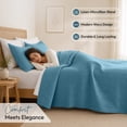 thumbnail image 3 of IR Imperial Rooms 2-Piece Soft Linen Quilt Set, Ultrasonic Chevron Pattern All Season Coverlet, Twin, Washed Blue, 3 of 10