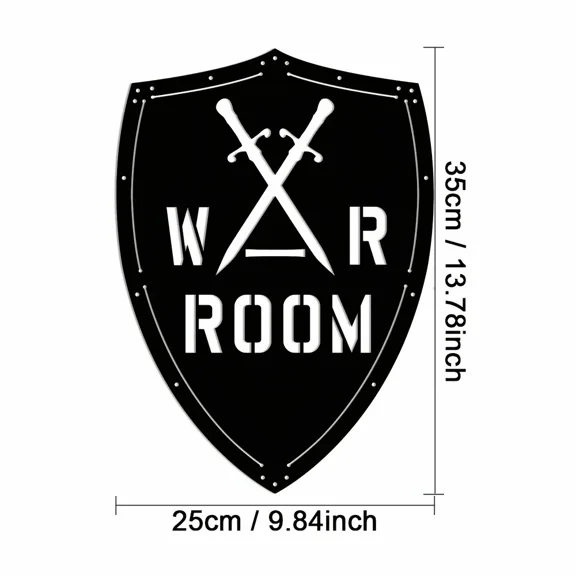 1pc Wall Hanging Office Prayer Room, War Room Shield Metal Sign, Man Cave Decoration, Home Decor, Iron Crafts，Wall Sticker