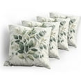 thumbnail image 5 of Ambesonne Eucalyptus Leaves Throw Pillow Cover 4 Pack, Botanical Art, 24", Sage Green Off White, 5 of 7