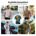 thumbnail image 5 of Vsdgher Sunflower Starry Night Vibes Polo Shirts for Men, Men's Short Sleeve Stretch Polo Shirt, Shirts for Men-Medium, 5 of 6