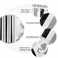thumbnail image 6 of Black Gray Striped Waterproof Fabric Shower Curtain, Farmhouse Stripe Art Waterproof Fabric Shower Curtain for Bathroom Curtains Bathtubs Hotel Washable Shower Curtains with 12 Hooks Small 36x72in, 6 of 8