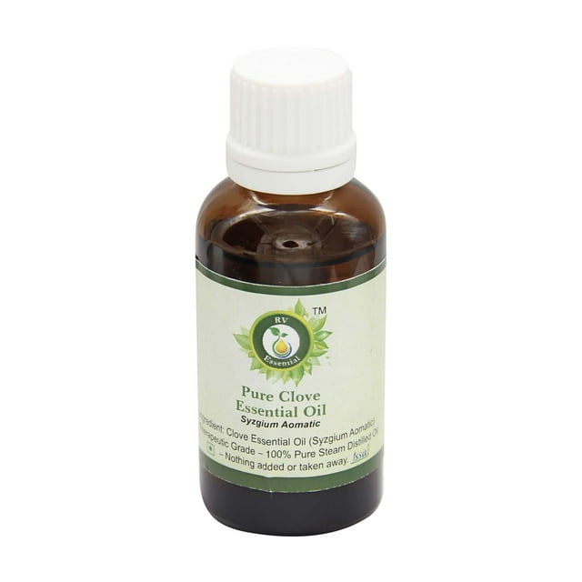 Clove Essential Oil Syzgium Aomatic Clove Oil Clove Bud Oil For Teeth For Skin For Cooking Pure Natural Steam Distilled Therapeutic Grade 30ml 1.01oz By R V Essential