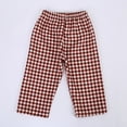 thumbnail image 6 of LIIPEE Girl Boy Casual Pants Elastic Waist Wide Leg Plaid Trousers Toddler Leisure Vacation Stretch Street Outdoor Hiking Pants,Red,3-4 Years, 6 of 9