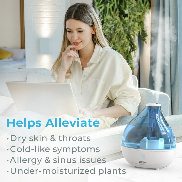 Pure Enrichment MistAire Ultrasonic Cool Mist Humidifier - Quiet Air  Humidifier That Lasts Up To 25 Hours, 360° Rotation Nozzle, Auto Shut-Off,  Night