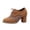 Brown, variant on Women's Vintage Color Block Chunky Heels, Polka Dot Lace-Up Oxford Pumps, Round Toe Elegant Dress Shoes