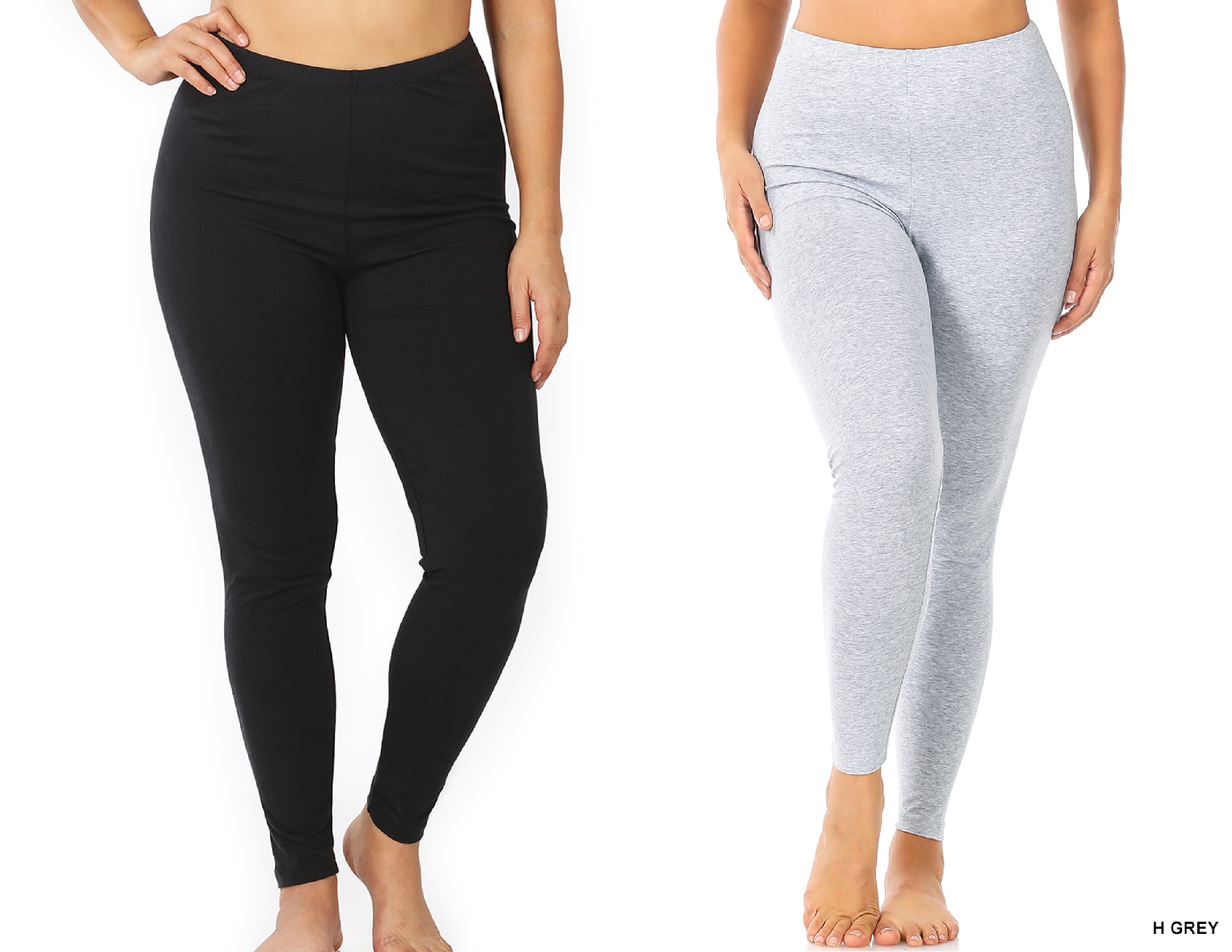 Zenana Women's Premium Cotton Full Length Leggings, 2-Pack photo 1
