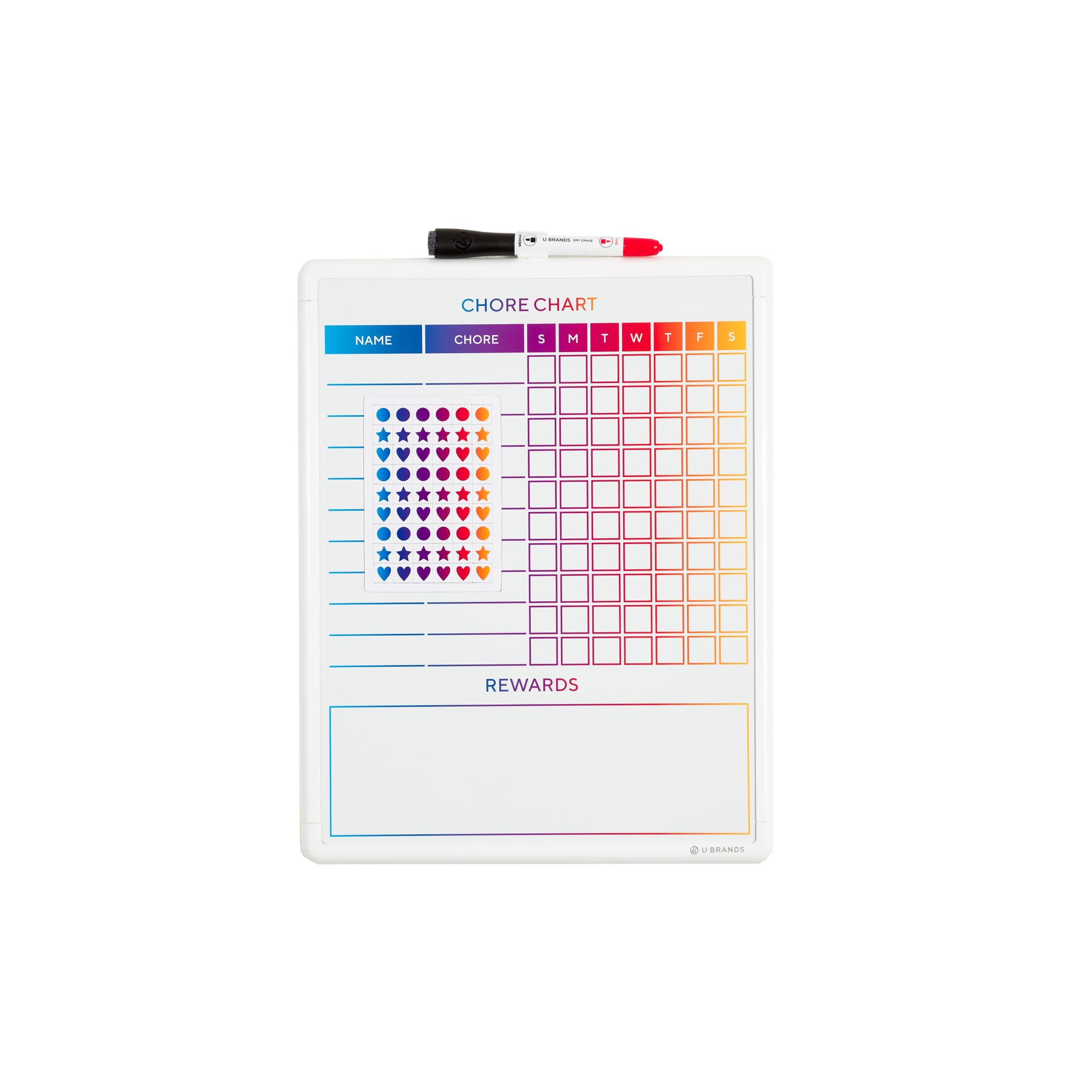 U Brands Magnetic Dry Erase Chore Chart 11 X 14 Inches White Frame - 