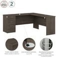 thumbnail image 6 of Bestar Logan 65"W L-Shaped Corner Desk With Drawers, Medium Gray Maple, 6 of 7