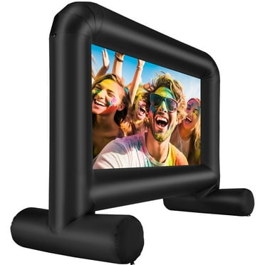 KFFKFF Outdoor Cinema Display, 14 FT Air-filled Projection Screen with Air Pump and Transport Sack, Dual-sided Display, Durable Oxford Material Inflated Display for Exterior Gatherings