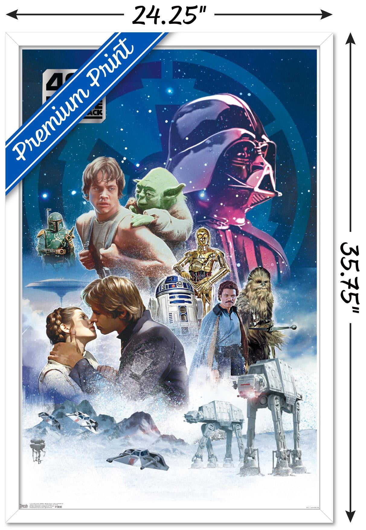 Star Wars: The Empire Strikes Back 40th - Classic Wall Poster, 22.375" x 34", Framed