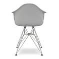 thumbnail image 5 of Maklaine 18 inches Plastic and Chrome Steel Armchairs in Gray (Set of 4), 5 of 5