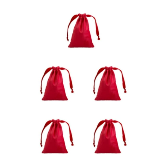 Youkk Super Soft Jewelry Bags Must-Have Storage Solution Easy To Drawstring Bags red 5Set
