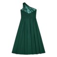 thumbnail image 4 of YUUMIN Ruched Chiffon One Shoulder Flower Girls Dress for Wedding Bridesmaid Long Party Jumpsuit Green 12, 4 of 5