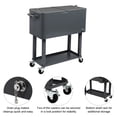 thumbnail image 4 of 80Qt All-In-One Cooler Cart With Bottle Opener, Lower Storage Shelf and Cap Catcher, Outdoor Party Rolling Cooler With Lockable Wheels For Pool Side, Patio, Balcony, Black(34.25 x 15.16 x 35.83)", 4 of 9