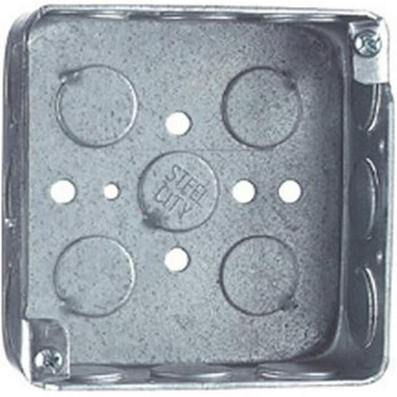 Steel City 52151-3/4 Pre-Galvanized Steel Square Box with 1/2-Inch and 3/4-Inch Knockouts