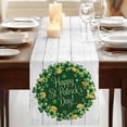 thumbnail image 3 of Table Runners 70 Inches Long Dress Scarves, St Patricks Day Farmhouse Coffee/Dining/Kitchen Table Decor, Holiday Table Runner, Spring Gold Coin Green Shamrock Wooden Grain 13x70 Inch, 3 of 9