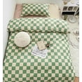 thumbnail image 3 of Juego de edredón KAREVER con rejilla verde y blanca, tamaño completo, 3 of 7