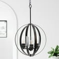 thumbnail image 5 of 18" Modern Orb Adjustable 3-Light Metal And Clear Glass Kitchen Foyer Hallway Bedroom Hanging Ceiling Pendant,, 5 of 8