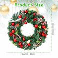 thumbnail image 3 of Ninonly 24 Inch Pre-Lit Christmas Wreath with 30 LED Light,Battery Operated Artificial Christmas Wreath with Pinecone Red Berries,Red Balls,8 Modes Xmas Door Wreath for Mantle Home Window Wall Decor, 3 of 8