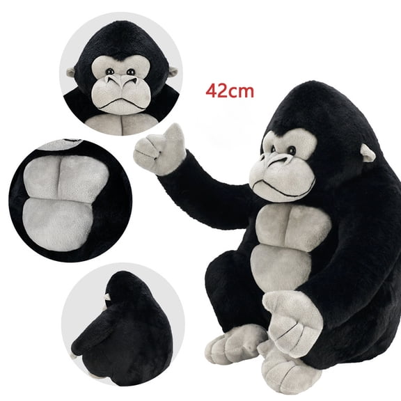 1pcs Black Gorilla Pillow, Soft and Cute Gorilla Pillow Plush Toys, Pillows, Cushions, The Best Gift for Your Family and Friends，16.6 inches