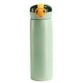 thumbnail image 1 of 1 taza de agua aislada de acero inoxidable 304, pequeña, fresca, simple, con tapa abatible, taza con pajita, taza aislante portátil, 1 of 5