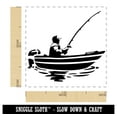 thumbnail image 2 of Fisherman in Fishing Boat Self-Inking Rubber Stamp Ink Stamper - Sky Blue Ink - Small 1 Inch, 2 of 7
